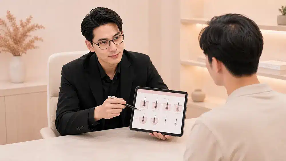 ปลูกผมครั้งที่สอง ราคา 2026 ต่างจากครั้งแรกอย่างไร? แพทย์อธิบายเหตุผลที่ต้องปลูกซ้ำ ต้นทุนจริง ข้อจำกัด donor area และวิธีวางแผน